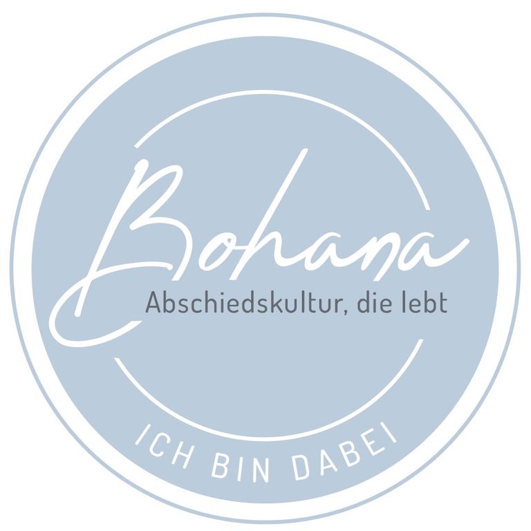 Rundes Logo mit der Aufschrift: Bohana- Abschiedskultur, die lebt